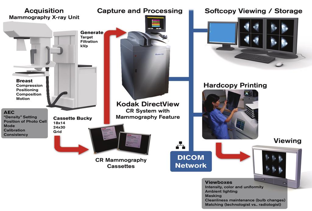 As depicted in the diagram, the equipment can be described under these main functional categories: a. Acquisition b. Capture and Processing c. Softcopy Viewing and Storage d.