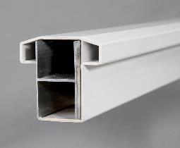 The PVC rail and aluminum insert are cut ¼ shorter making the rail 71 3/4, 95 3/4, and 119 3/4 to allow for the bracket thickness.