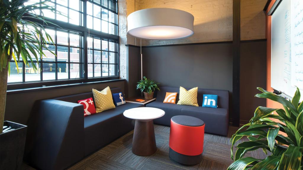 Groove s in-house bar not only provides additional areas for collaboration but hits a homerun when it comes to fostering vibrant office culture.