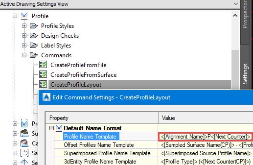 The Next Counter property increments every time a profile is created using the Profile Creation Tools Command irrespective of the alignment.