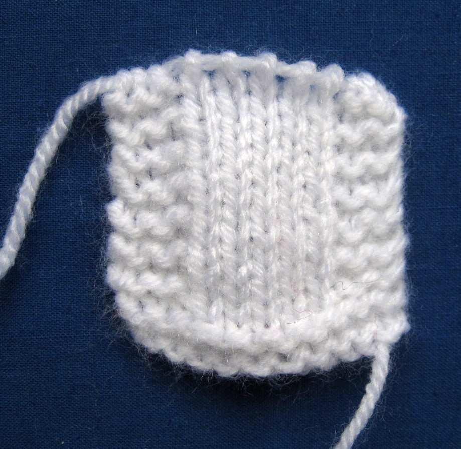 Apron Note for new knitters If this little apron was knitted in stocking stitch it would curl but by making garter stitch edges and hem it will remain flat. Cast on 12 stitches in white 1. knit 2.