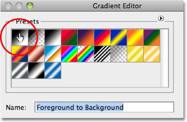 The middle column of the Layer Style dialog box will change to show options for the Gradient Overlay.