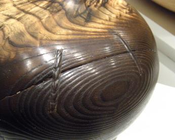 that repair a wood crack in a turning.
