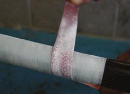 The insulation now requires polishing smooth with an appropriate aluminium oxide grit paper
