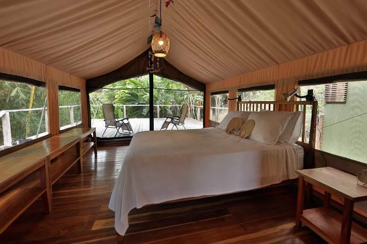 Accommodation & group size We will be staying in the new Canopy Camp Darién, which has spacious and comfortable walk-in safari tents, each with full-sized beds, private bathroom facilities with hot