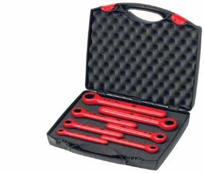 Wiha VDE application sets. The right tool for any application. Insulated tools. Insulated tools. 5589N K7 Insulated ratchet box spanner set, 7 pcs. Protective insulation 1000 V AC.