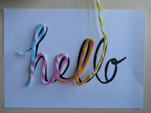 (10 individual pipe cleaners). 3. Make your wire word!