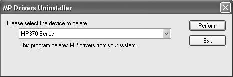 Uninstalling The MP Drivers Follow this procedure: 1 Close any open software applications, including virus checkers.