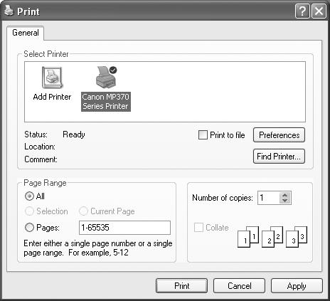 Printing Documents Installing the MP Drivers enables you to print from application software supporting a print function. The print procedure varies slightly depending on the application software.