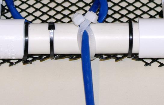 7. Pull all tie wraps tight with pliers, and then use the flush wire-cutting pliers to trim the ends flush.