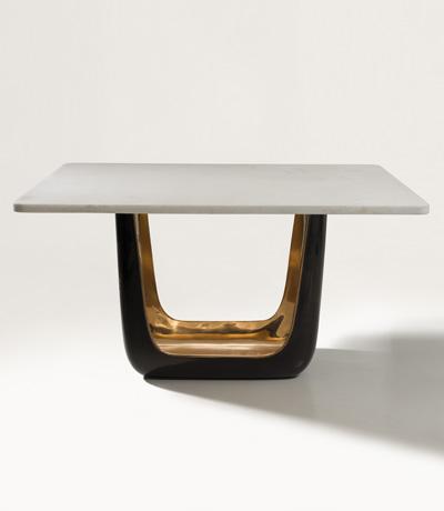U Table Polished & Patinated bronze - Bacharat