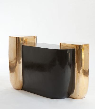 Bloc Console Black and Gold