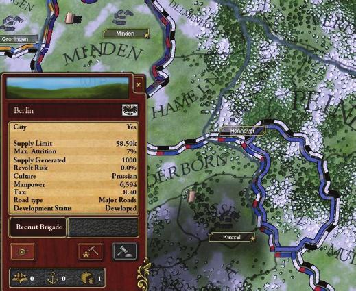 23 Once all of Mecklenburg is in your control, click the mecklenburg shield at the bottom right of your screen. This is the war status menu.