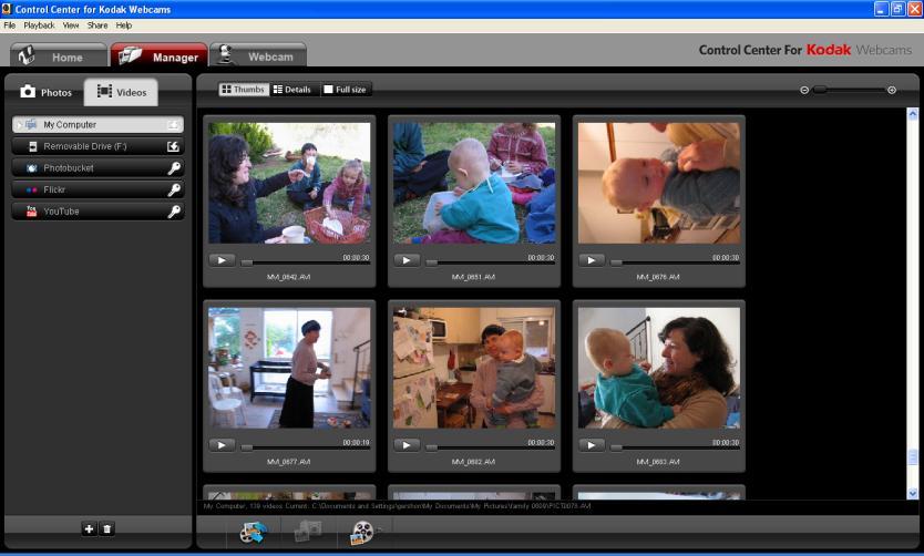 Videos 1. By selecting the Videos tab you will be able to organize the videos on your computer into albums. 2.