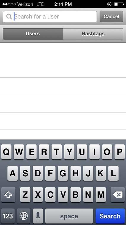 c. At the top is a search bar. If you know your friend s or favorite celebrity s name and/or username, type it here.