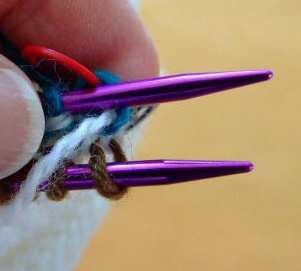 stitch, pull the yarn through and drop it off