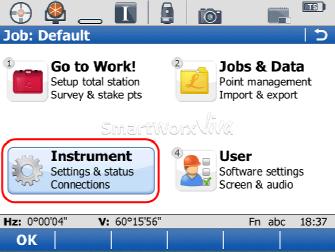 CS Wizard on TS15 Accessing Wizard To access the CS connection Wizard on the TS15, select the Instrument icon
