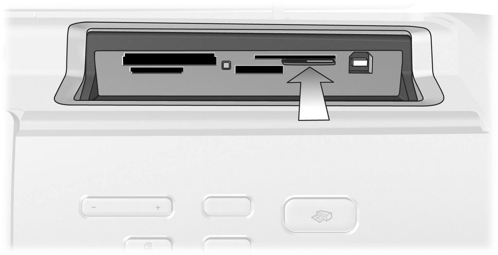 print from a memory card Memory card Memory card slot How to hold and insert the memory card xd-picture Card Lower right portion of the top right double slot Label faces up and arrow points toward