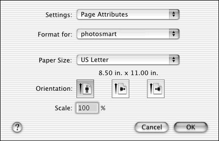 If you are using OS X, HP recommends using the iphoto application that came with the operating system. print from a software application (OS X or OS 9) The following steps are specific to OS X.
