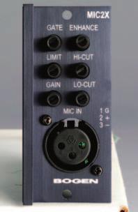 Microphone Input Module (MIC2X) Limit (threshold) Phantom 18 db to 62 db +0/-3 db, 10 Hz - 40 khz -75 dbv @ 52 db gain, -127 dbv