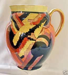 Another item from the same seller was this 8 jug, shape 789, in the JAZZ STITCH pattern, number 3655.