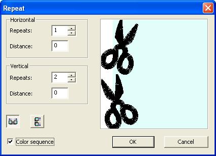 Select the horizontal mirror image. Select Color sequence. Select OK. 8. The design is ready to send to the machine. Select the Transmit to Machine icon on the main tool bar. 9.