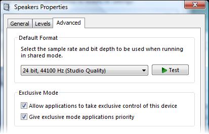 USB Audio The Window Vista/7 Control Panel>Sounds>Properties - Advanced tab 6 ASIO Driver Settings ASIO Client: If you are running audio software that is using POD HD500 as its ASIO audio device, the