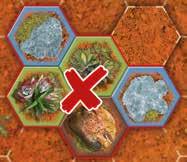 2) Neutral Mounds should be placed on the board before the terrain tiles. There always should be one neutral Mound less than the number of players.