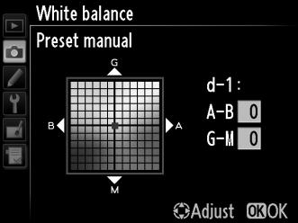 balance preset (d-1 d-4) and press 2 to select another preset.