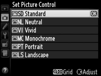 J Image Enhancement Picture Controls (P, S, A, and M Modes Only) Nikon s unique Picture Control system makes it possible to share image processing settings, including sharpening, contrast,