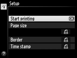 4 Display printing options. Press J to display PictBridge printing options. 5 Adjust printing options.