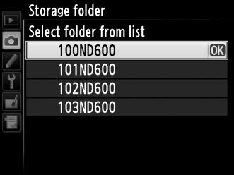 Selecting Folders from a List 1 Choose Select folder from list. Highlight Select folder from list and press 2. 2 Highlight a folder. Press 1 or 3 to highlight a folder.