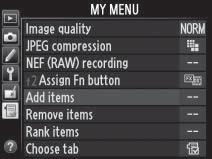 Using Camera Menus The multi selector and J button are used to navigate the camera menus.