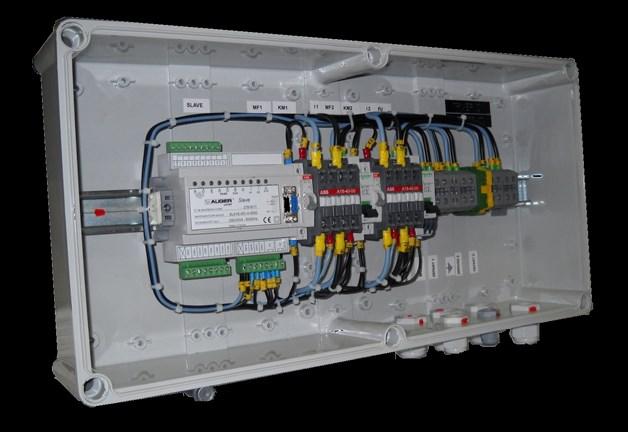 8 dry contact inputs allowing the master unit to send group commands (up to 255 groups) and to the field unit, the status feedback of the circuit-breaker, contactors... 1 communication port RS485.