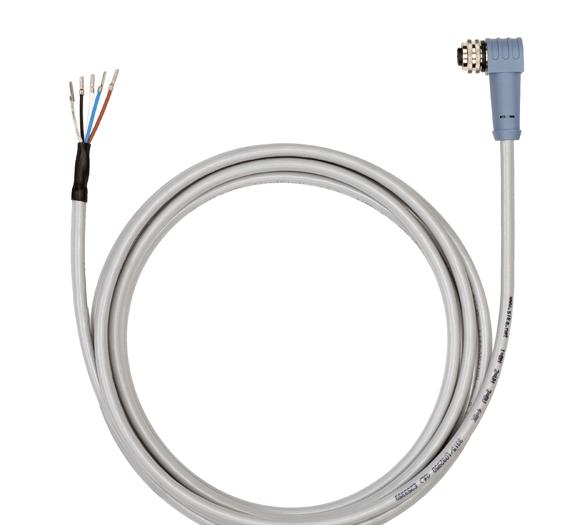 Accessories Length Order code Connection cable with 4-pin cable socket M12 x 1, angle type moulded