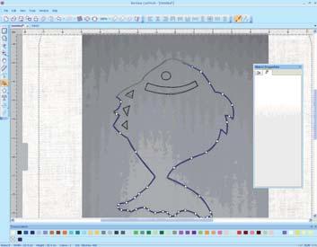 Edit the artwork using «Rotate» and «Scale». Use «Create outline shape» to draw the fish.
