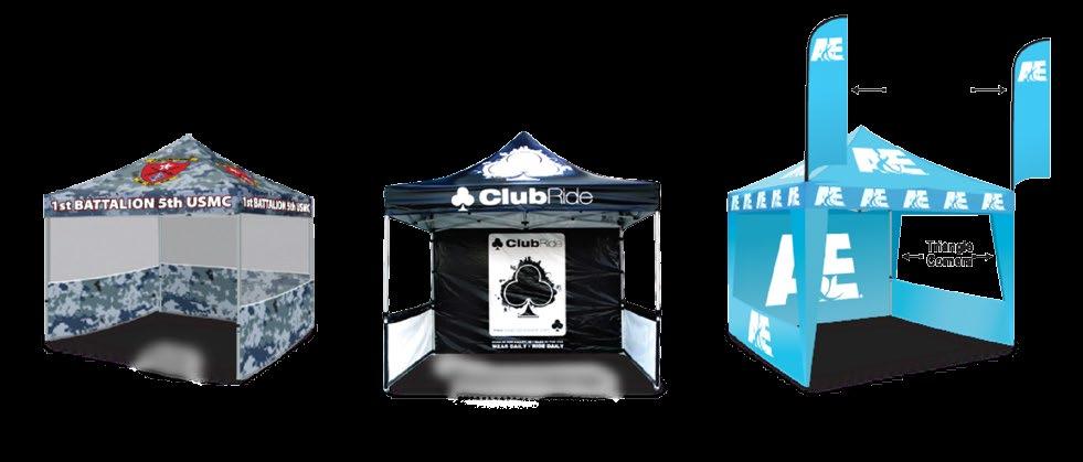 TENT ACCESSORIES POLYESTER/CANVAS 8' Tent Mounted Promo Flags Mesh Walls (Zipper window and door options available) Back-wall & Side-Skirts Tent Size 0 5 0 00 10 Back Wall 10BW1C $250 $220 $190 $180