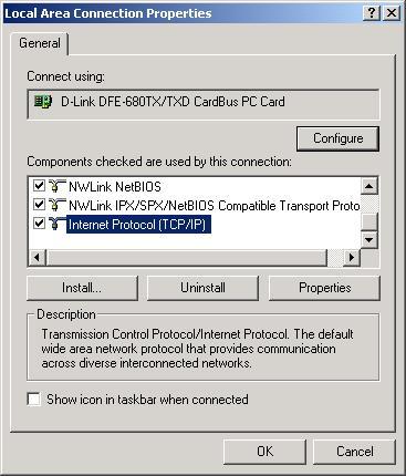 and select the Internet Protocol (TCP/IP) item 8