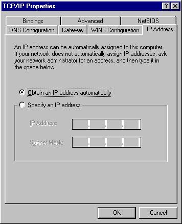 8 Select the IP Address tab, 9 Select the radio button to Obtain an IP address