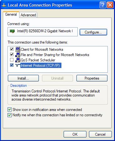 In case your network requires configuring IP addresses manually, follow these steps: 1 Click start > Settings > Network Connections.