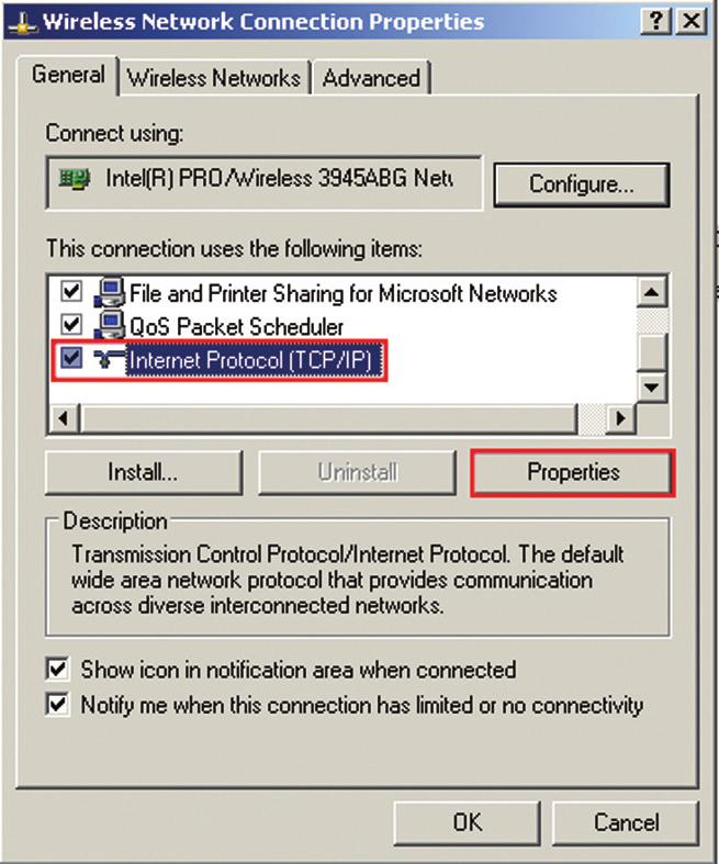 3. Selectați Protocol Internet (TCP/IP)
