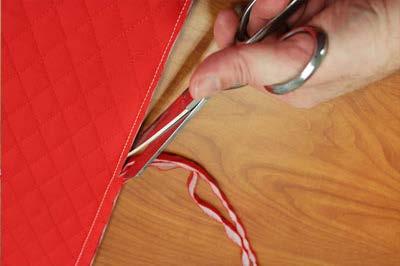 Square off the bottom just as you did for the outer shell, but first trim away the seam