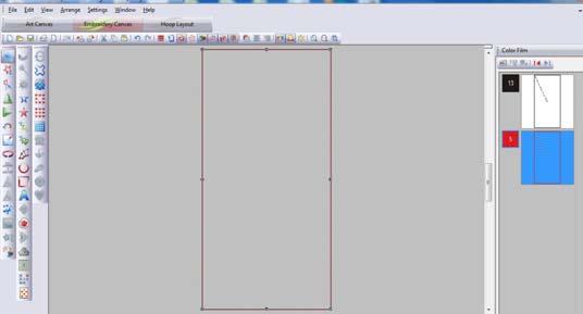 Using the Object Shape tool, click and drag a rectangle on the workspace. In the Property Bar, change the rectangle size to 6 wide by 12 high.
