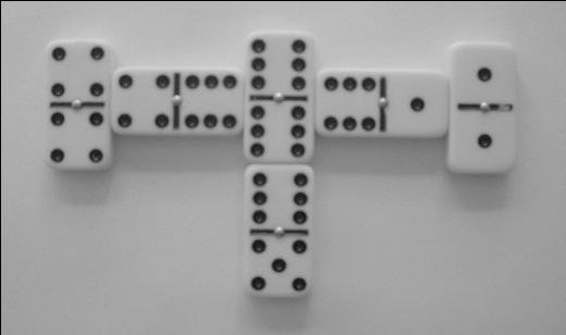 In 4-sided dominoes, the games are layed by two airs. Each layer must have seven tiles in hand at the beginning of each turn.