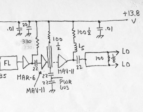 The other, a bit shorter and is just above the L3 on the board. It is shown on the schematic as L2. This is where a 0402 3.9nH chip inductor is installed after cutting open the trace at the end.