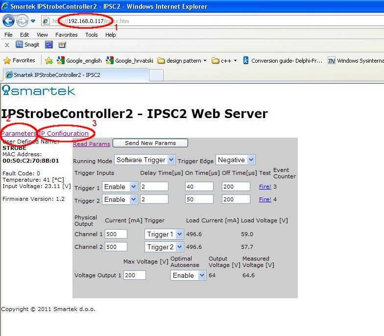 8. Web Server IPSC strobe controllers are accessible through web interface.
