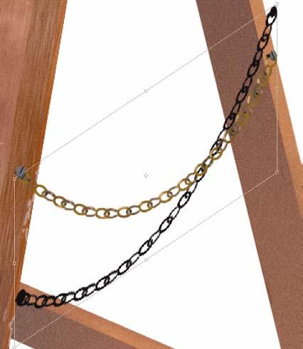The first follows the angle of the chain as it is cast on for the upper edge of the board.