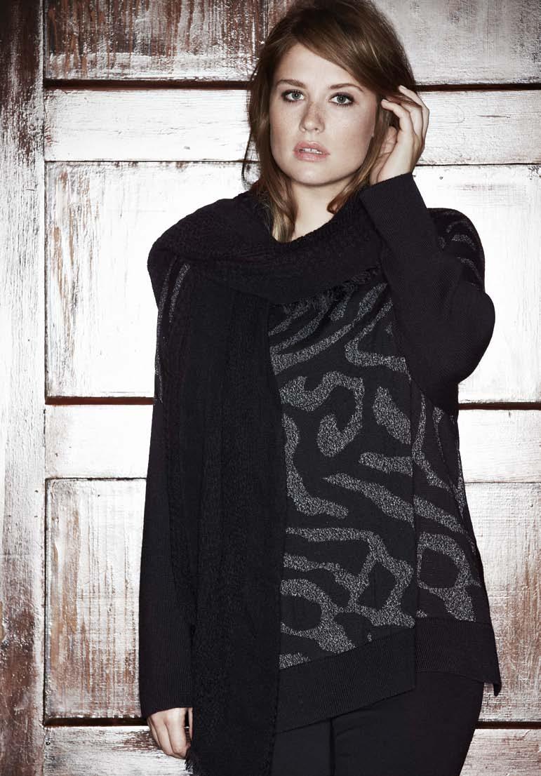 17 TT123K31 animal jacquard boxy pullover in black/silver available in sizes 0-3 $249, TT109P31 olympia