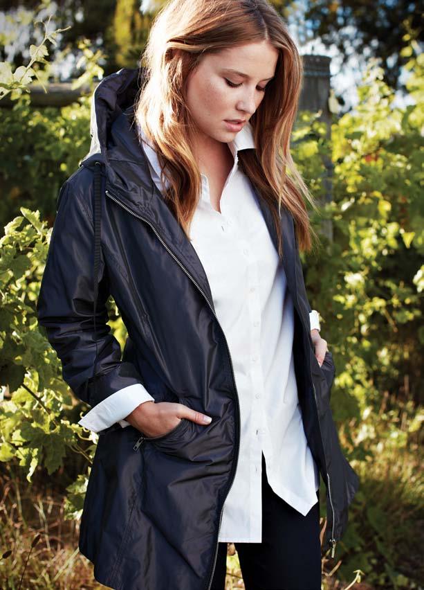 04 TT065J31 casual wind jacket in gunmetal available in sizes 0-3 $289, TT195B31 classic white shirt in