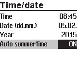 ¼¼ Activate the editing mode for automatic summer/standard time switchover.